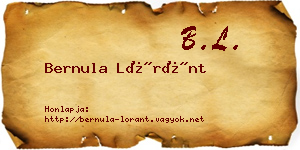 Bernula Lóránt névjegykártya