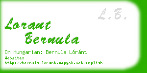 lorant bernula business card